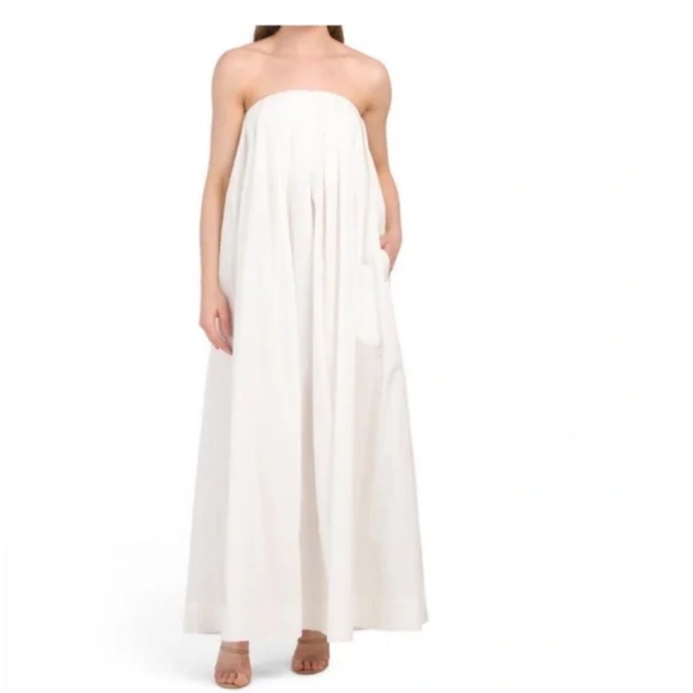 CO NWT strapless pleated maxi dress